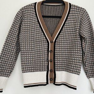 Plaid Knit Cardigan